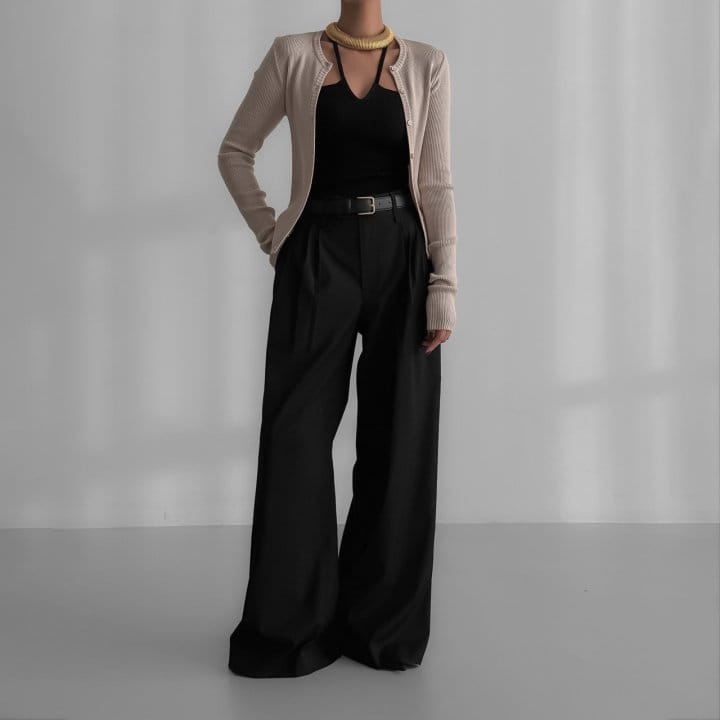 Paper Moon - Korean Women Fashion - #thelittlethings - V - Line Strap Ribbed Knit Sleeveless Top - 7