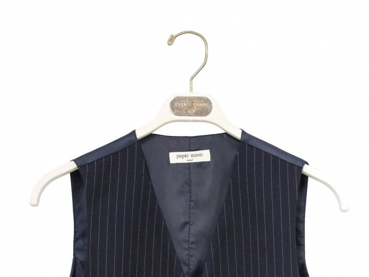 Paper Moon - Korean Women Fashion - #momslook - Classic Pin Stripe Tailored Vest  - 4