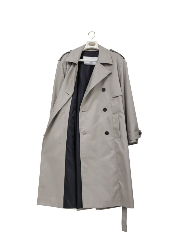 Paper Moon - Korean Women Fashion - #womensfashion - Padded Detail Oversized Double Breasted Trench Coat  - 11