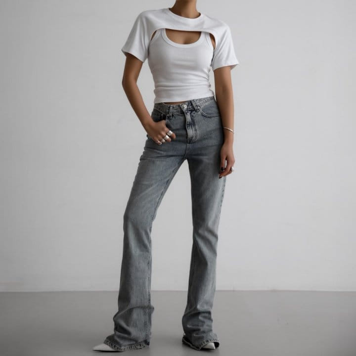 Paper Moon - Korean Women Fashion - #womensfashion - Straight Boots Cut X Ray Jeans 