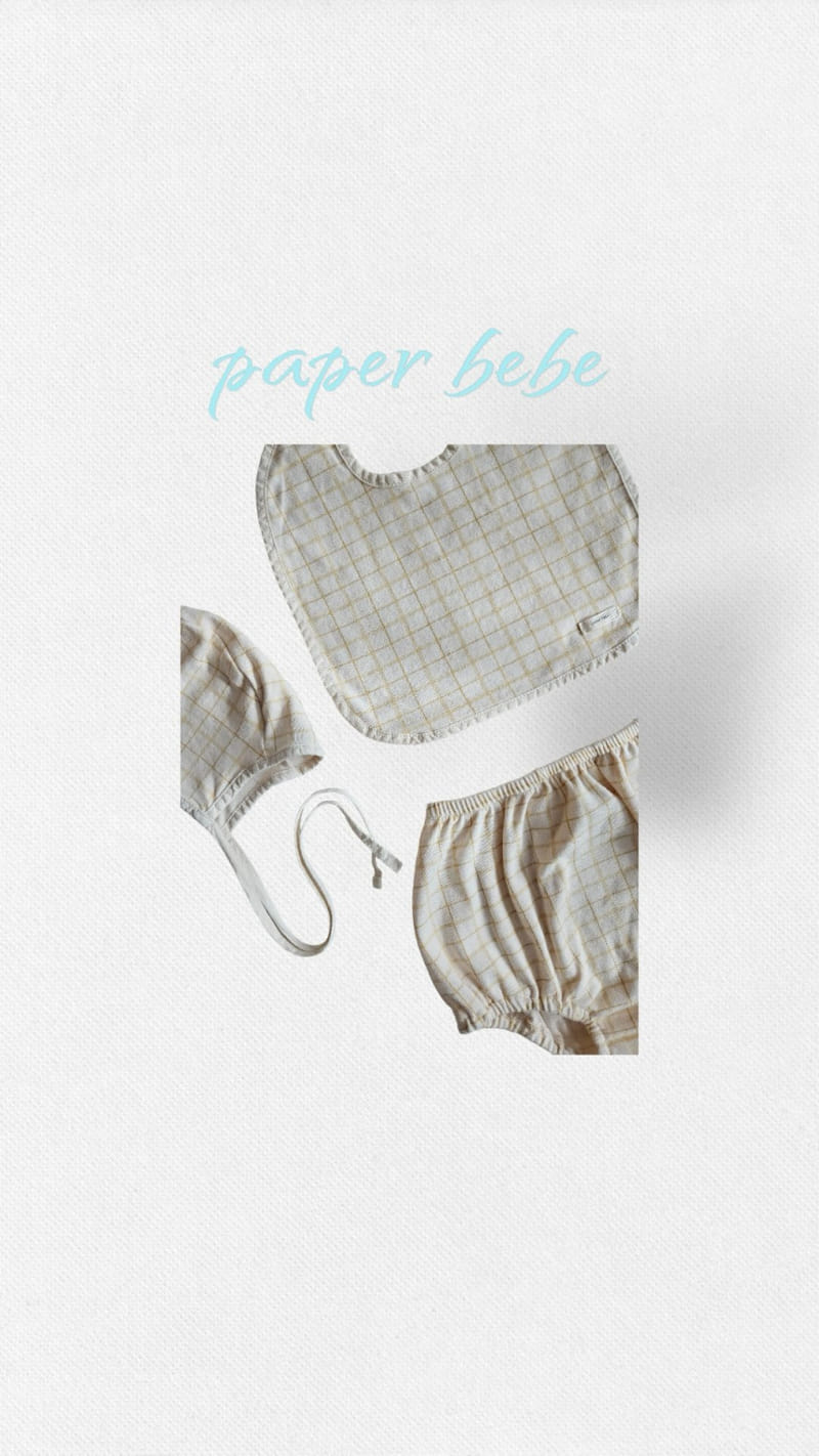 Paper Studios - Korean Baby Fashion - #babyootd - Check Bourma Bib Set - 7