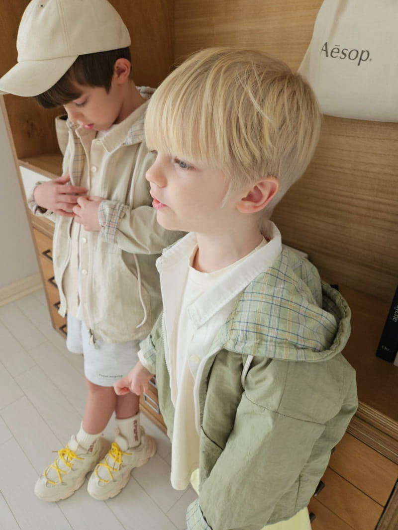 Paper Studios - Korean Children Fashion - #childrensboutique - N Check Hoody Jumper - 6