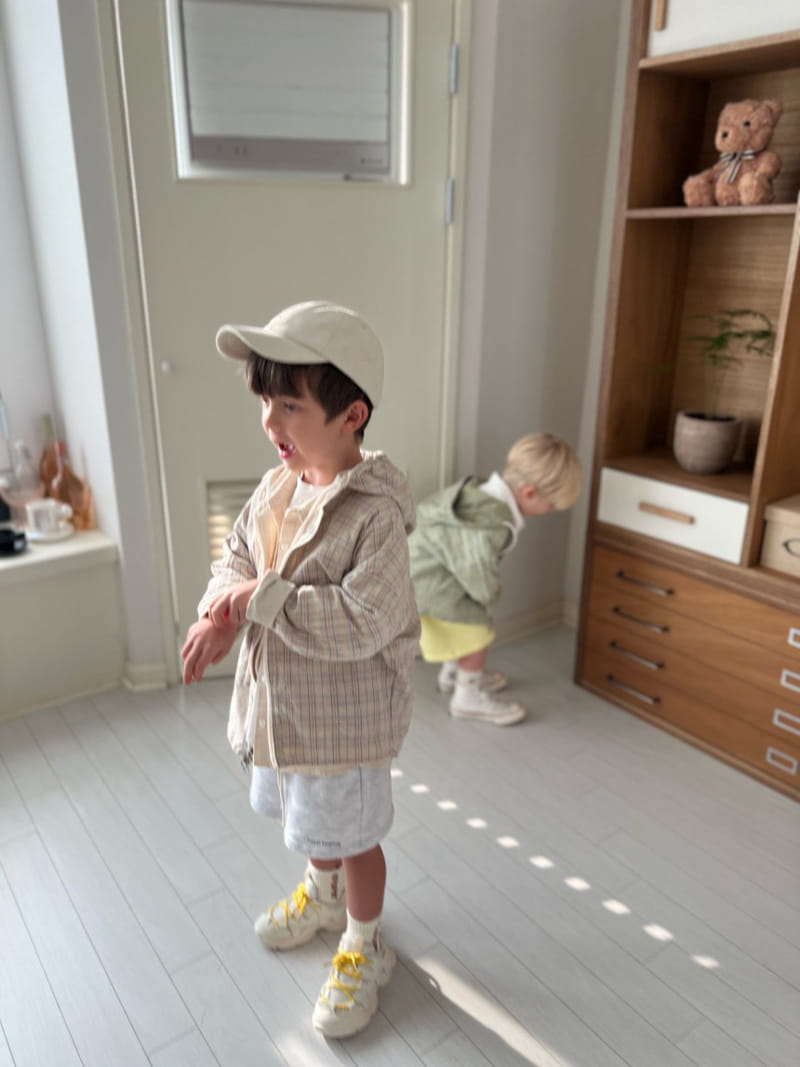 Paper Studios - Korean Children Fashion - #kidsshorts - N Check Hoody Jumper - 10