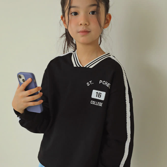 Peach-Cream - Korean Children Fashion - #childofig - Frill Tape Semi Crop Tee