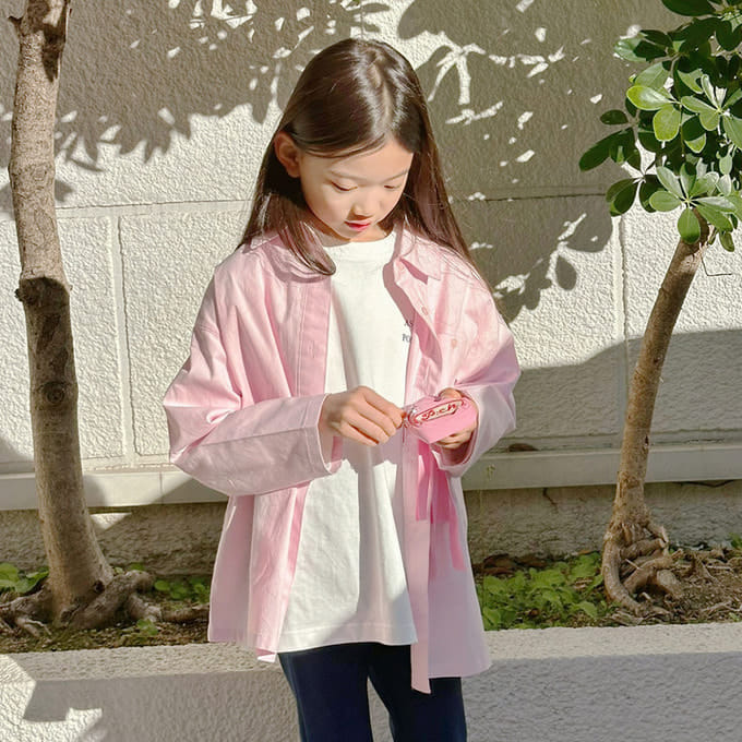 Peach-Cream - Korean Children Fashion - #childrensboutique - Twin Pocket Shirt