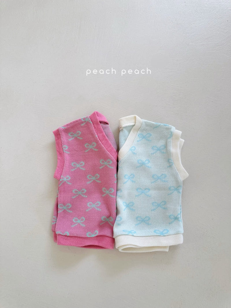 Peach-peach - Korean Children Fashion - #fashionkids - Ribbon Vest