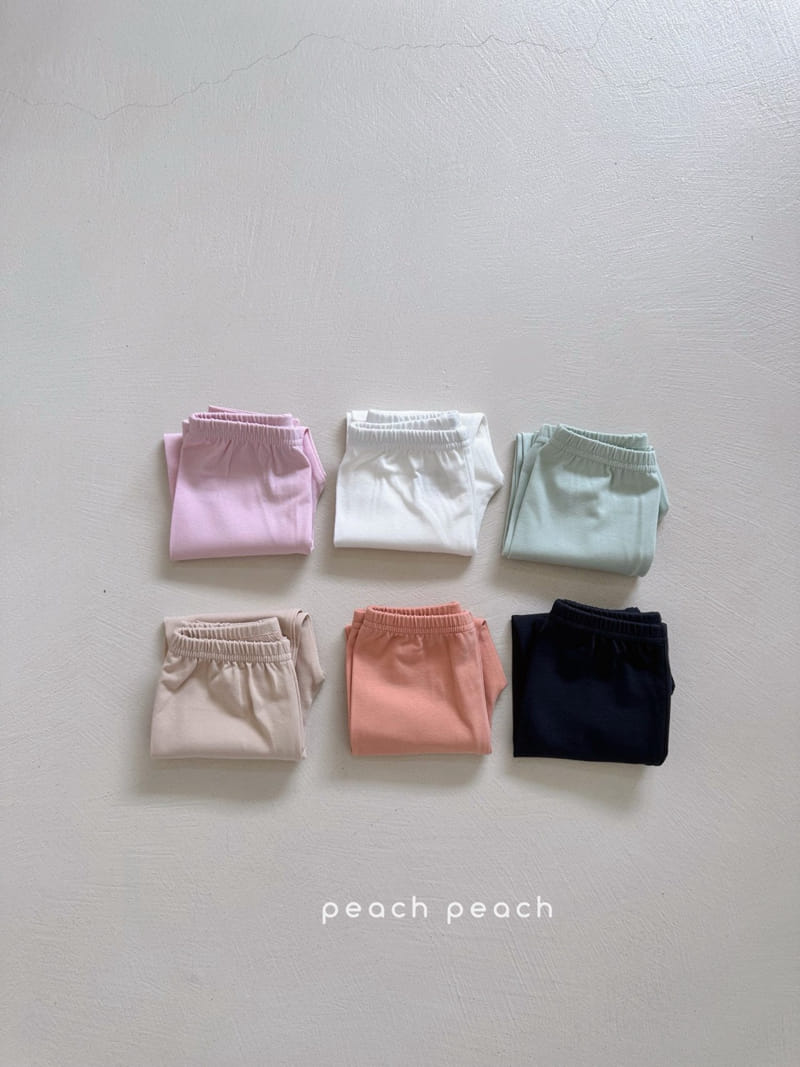 Peach-peach - Korean Children Fashion - #kidsshorts - Mono Leggings