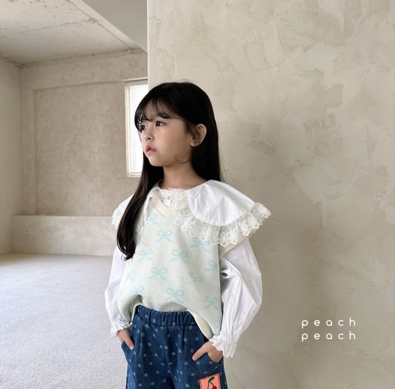 Peach-peach - Korean Children Fashion - #minifashionista - Ribbon Vest - 8