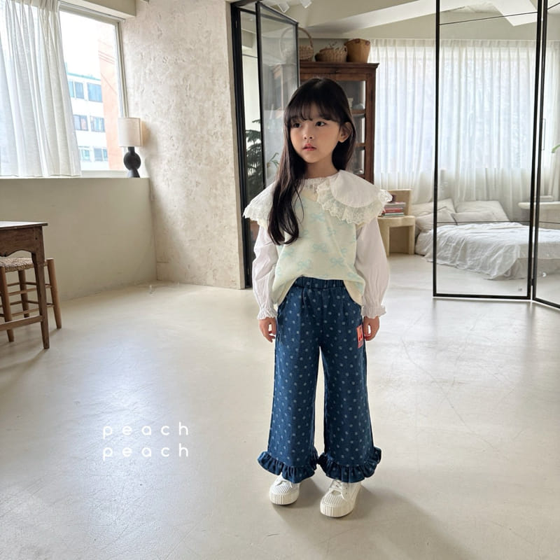 Peach-peach - Korean Children Fashion - #todddlerfashion - Ribbon Vest - 10