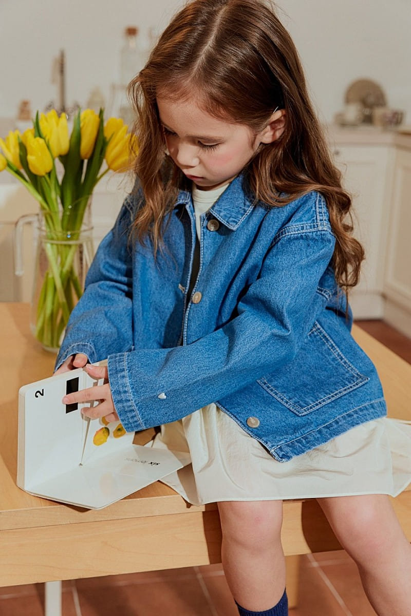 Peanut - Korean Children Fashion - #stylishchildhood - Heart Denim Jacket