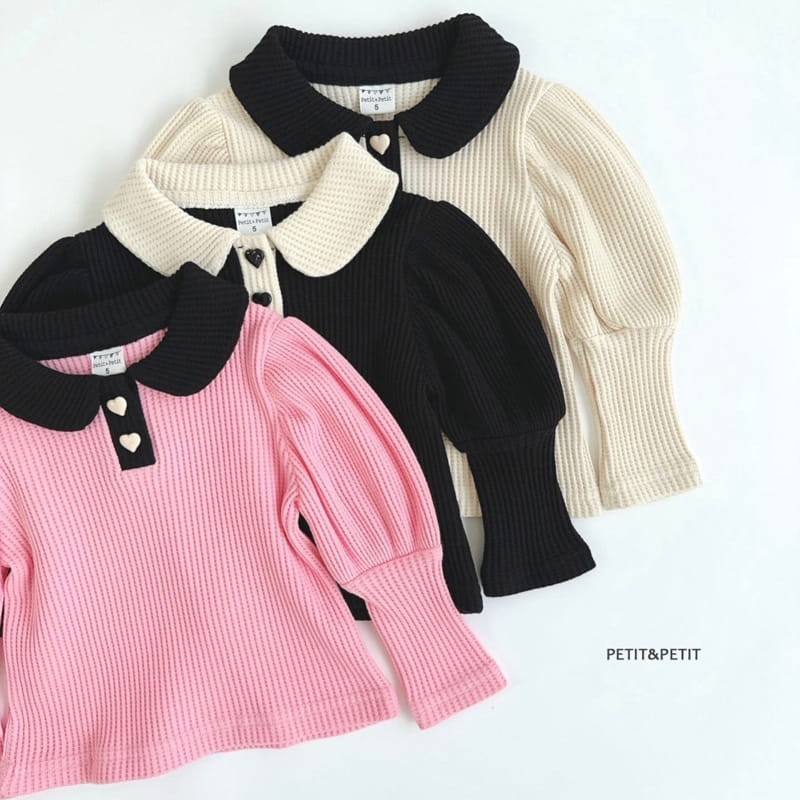 Petit & Petit - Korean Children Fashion - #fashionkids - Waffle Collar Tee - 6