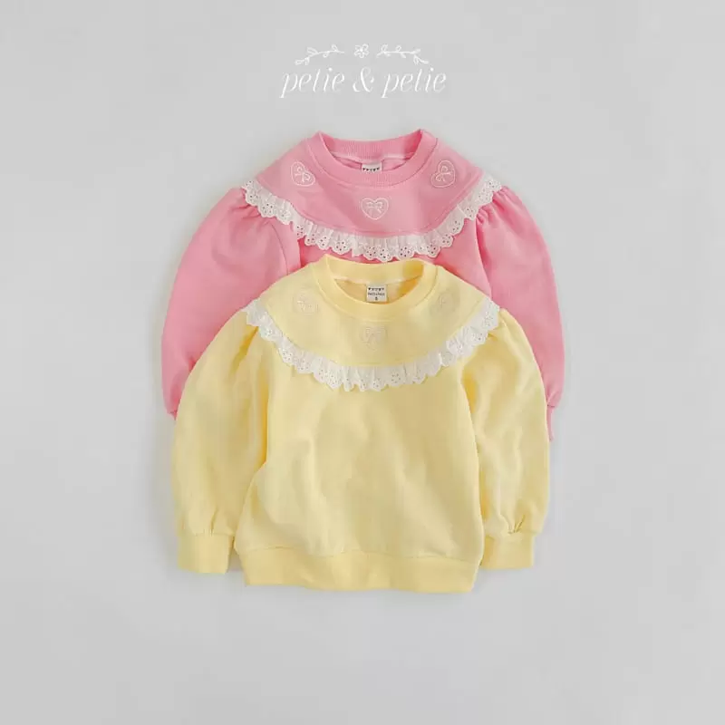 Petit & Petit - Korean Children Fashion - #littlefashionista - Heart Embroidery Sweatshirt - 3