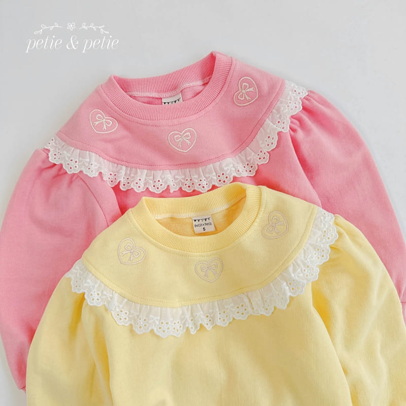 Petit & Petit - Korean Children Fashion - #minifashionista - Heart Embroidery Sweatshirt - 5