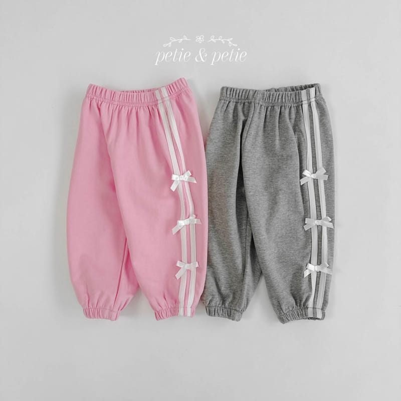 Petit & Petit - Korean Children Fashion - #minifashionista - Ribbon Tape Jogger Pants - 3