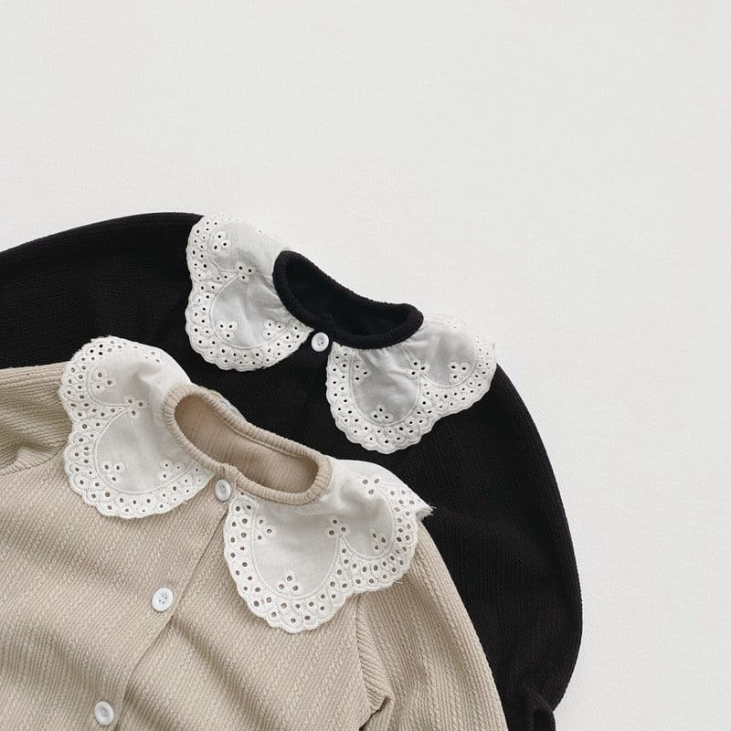 Reve Kid - Korean Baby Fashion - #babyboutiqueclothing - Lace Collar Top Bottom Set - 4