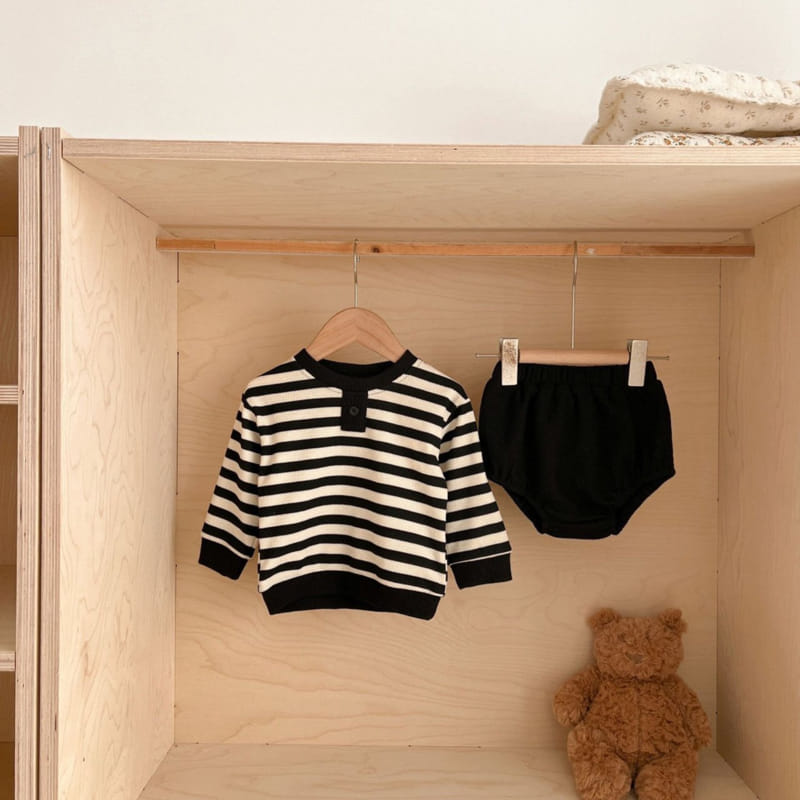 Reve Kid - Korean Baby Fashion - #babygirlfashion - ST Button Top Bottom Set - 4