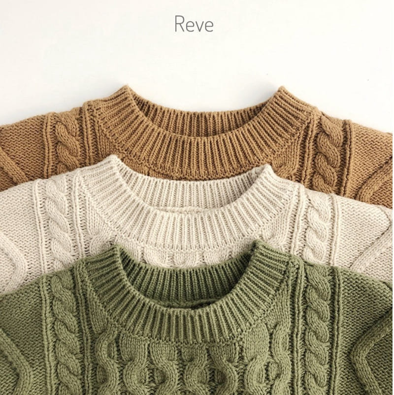 Reve - Korean Children Fashion - #fashionkids - Slit Cable Knit - 2