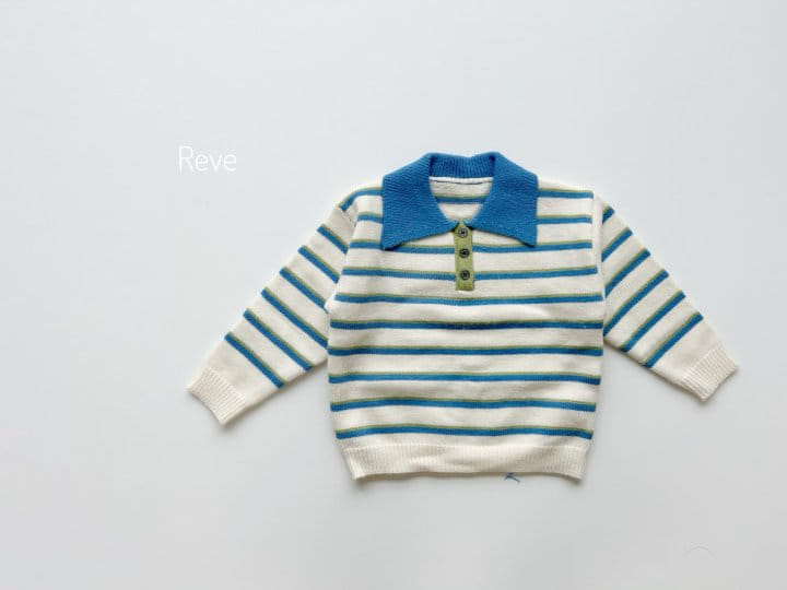 Reve - Korean Children Fashion - #minifashionista - Blue Point Collar Knit
