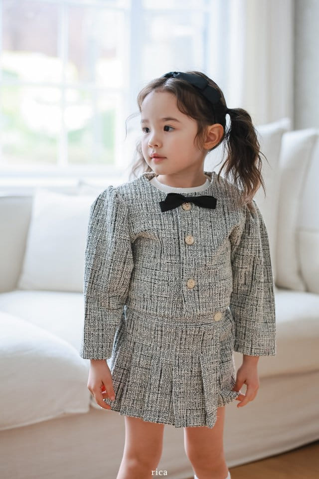 Rica - Korean Children Fashion - #childrensboutique - Tweed Top Bottom Set - 8