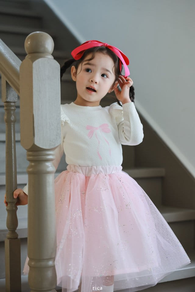 Rica - Korean Children Fashion - #kidsshorts - Ribbon Tee - 8