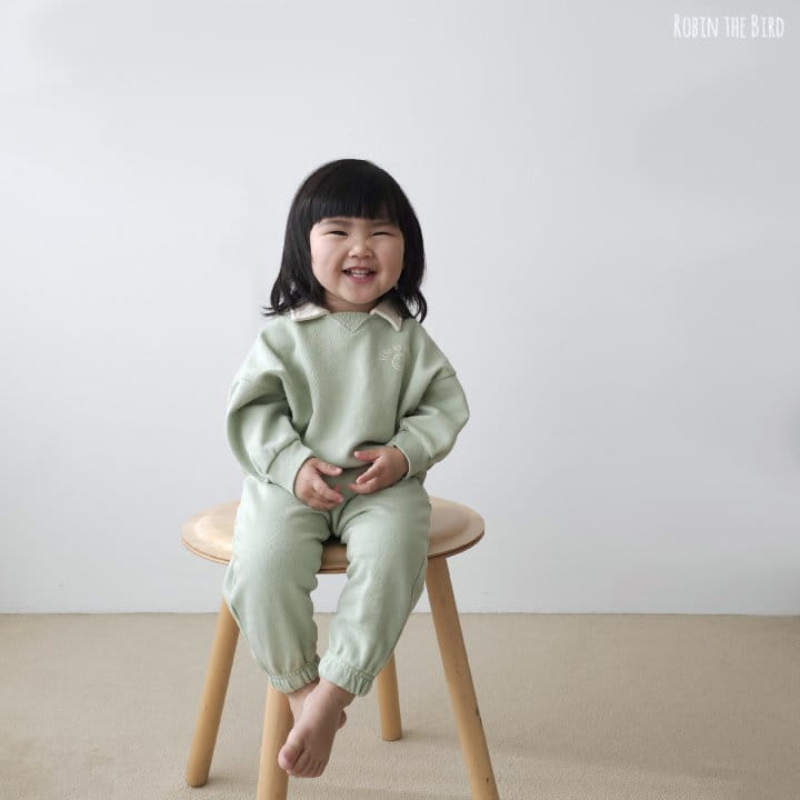 Saerobin - Korean Children Fashion - #kidzfashiontrend - Smile Collar Top Bottom Set - 6