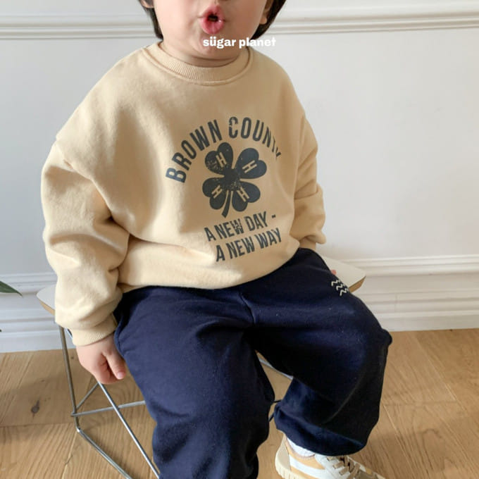 Sugar Planet - Korean Children Fashion - #designkidswear - Clover Crack Sweatshirt