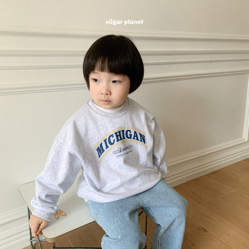 Sugar Planet - Korean Children Fashion - #kidsshorts - Michigan Sweatshirt - 3