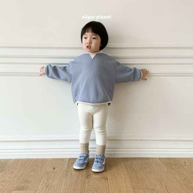 Sugar Planet - Korean Children Fashion - #kidsshorts - Waffle Sweatshirt - 2