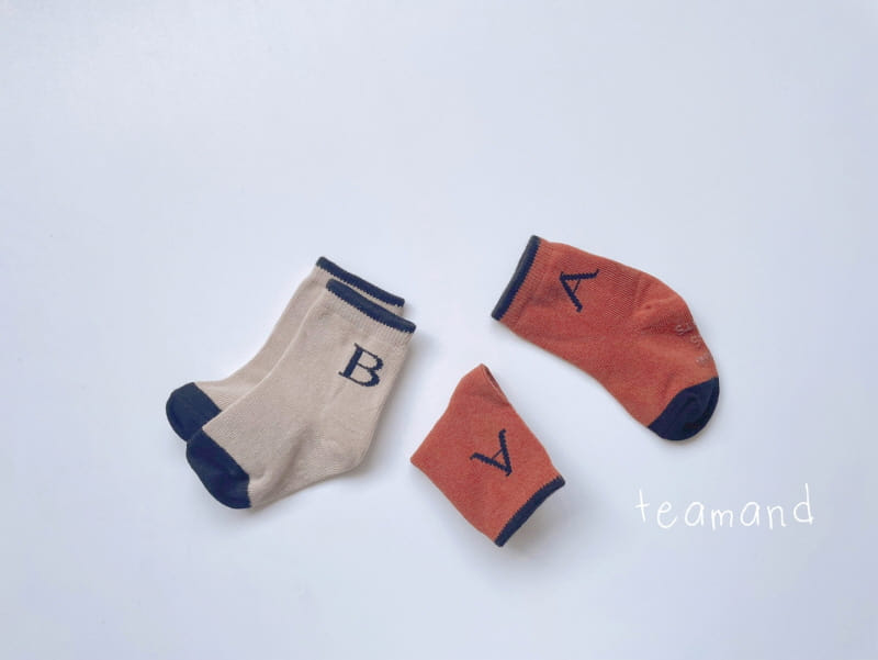Teamand - Korean Children Fashion - #discoveringself - Spelling Socks Set - 2