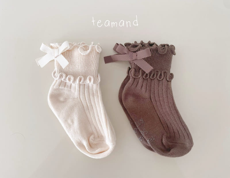 Teamand - Korean Children Fashion - #littlefashionista - Two Line Ribbon Socks Set - 10