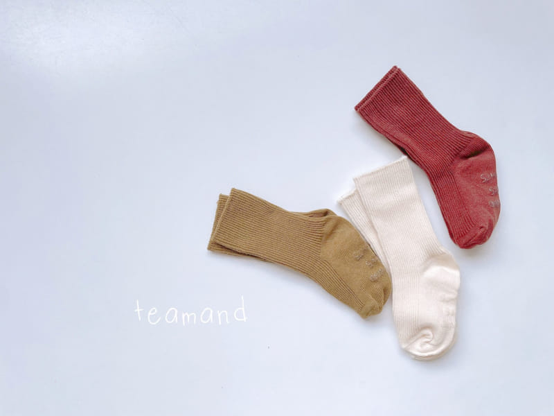 Teamand - Korean Children Fashion - #magicofchildhood - Tartr Socks Set With Adult - 5
