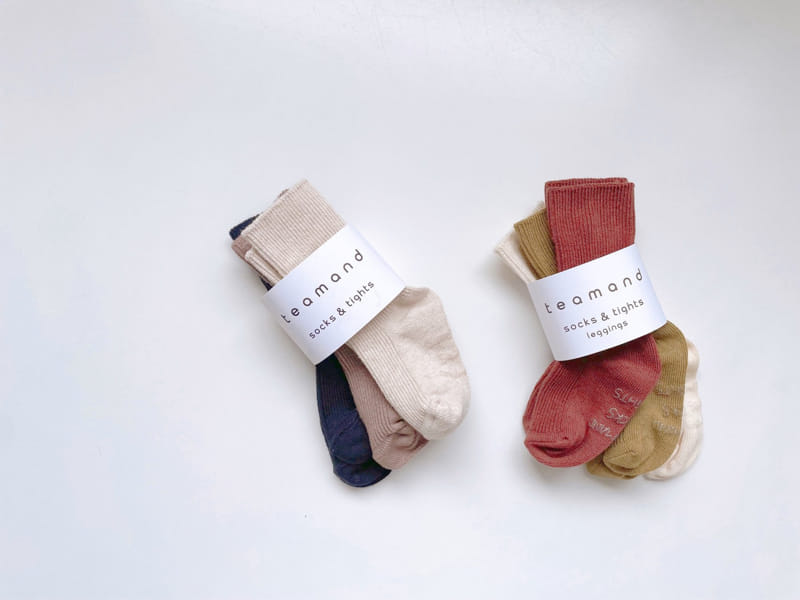 Teamand - Korean Children Fashion - #minifashionista - Tartr Socks Set With Adult - 6