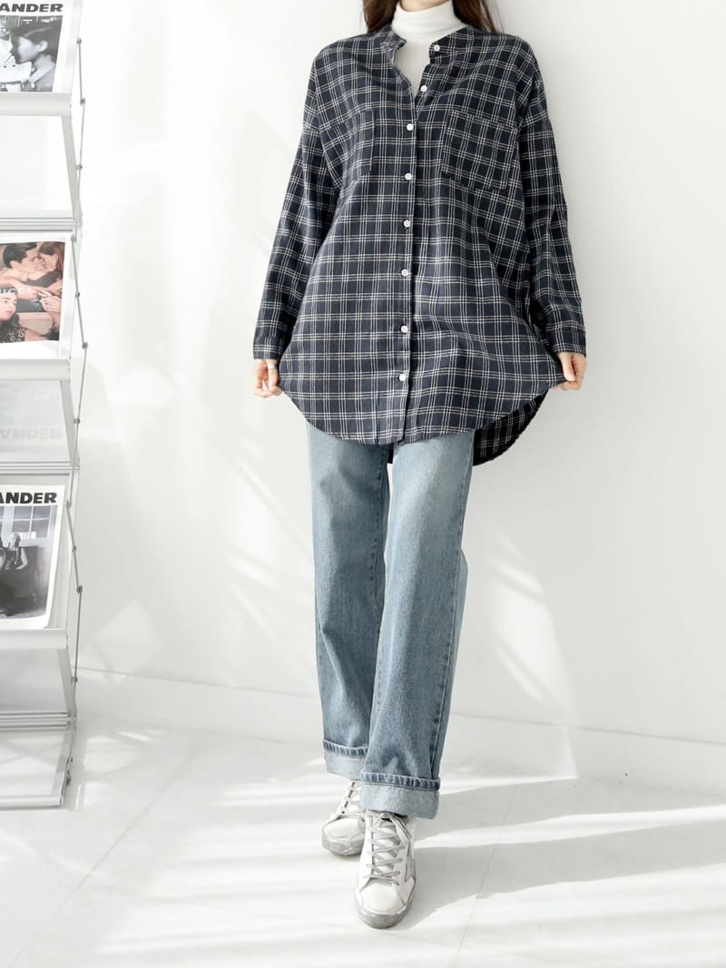 Theggllim - Korean Women Fashion - #womensfashion - Henry Check Shirt - 9