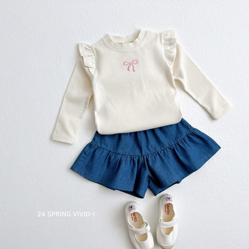 Vivid I - Korean Children Fashion - #childofig - Haeji Denim Skirt Pants - 8
