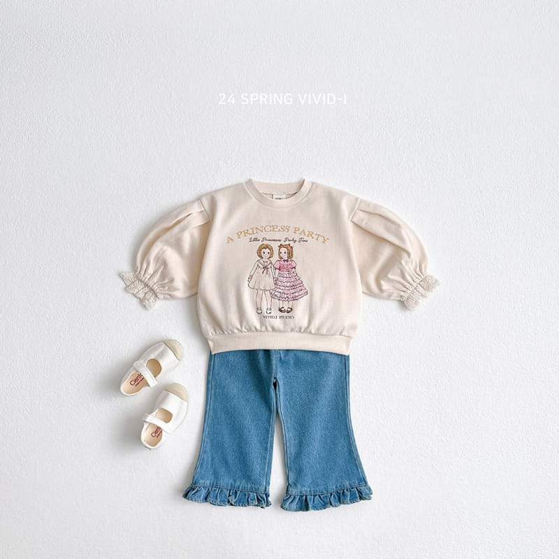 Vivid I - Korean Children Fashion - #discoveringself - Lace Sleeve Sweatshirt - 8