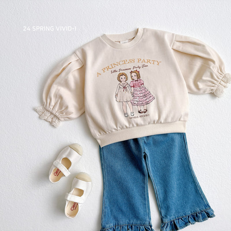 Vivid I - Korean Children Fashion - #fashionkids - Lace Sleeve Sweatshirt - 9
