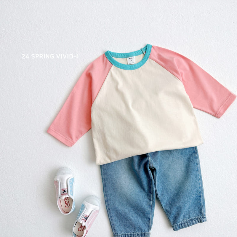 Vivid I - Korean Children Fashion - #kidsshorts - Color Raglan Tee - 6