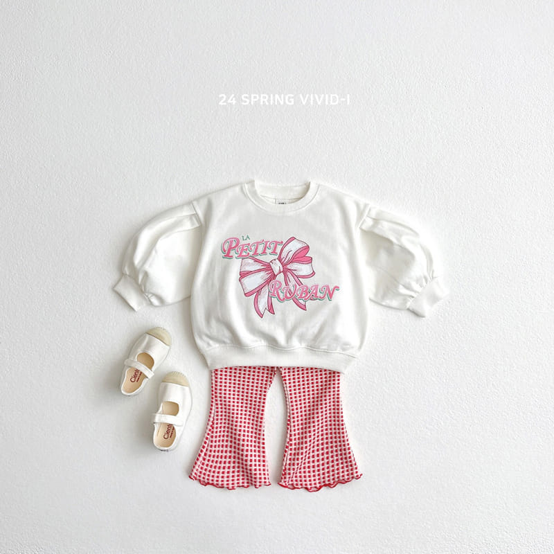 Vivid I - Korean Children Fashion - #kidsshorts - Ribbon Puff Sweatshirt - 9