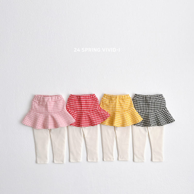 Vivid I - Korean Children Fashion - #kidsshorts - Check Check Skirt Leggings