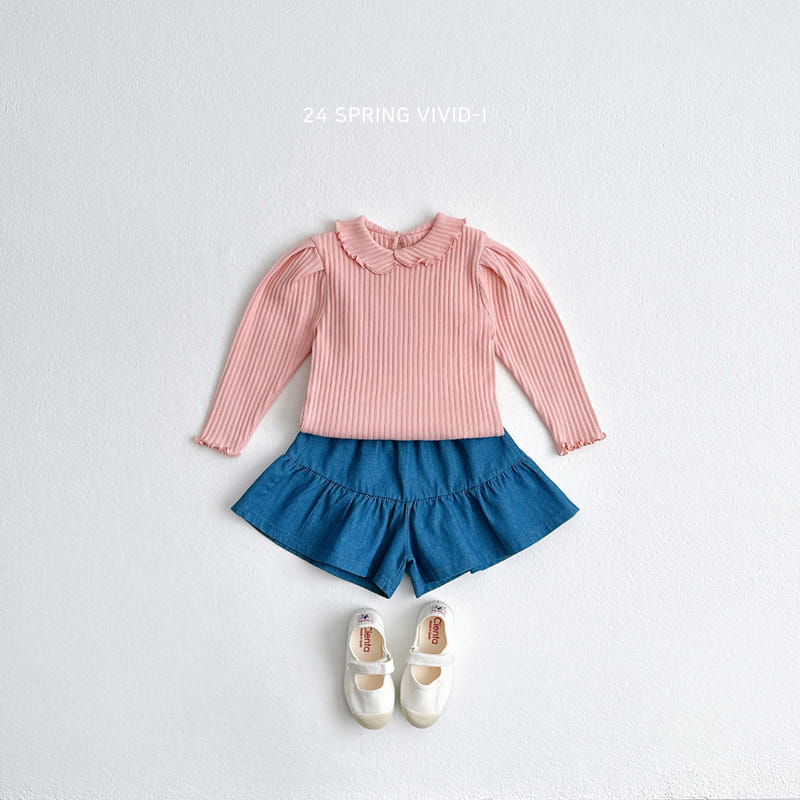 Vivid I - Korean Children Fashion - #kidsstore - Collar Rib Terry Tee - 8