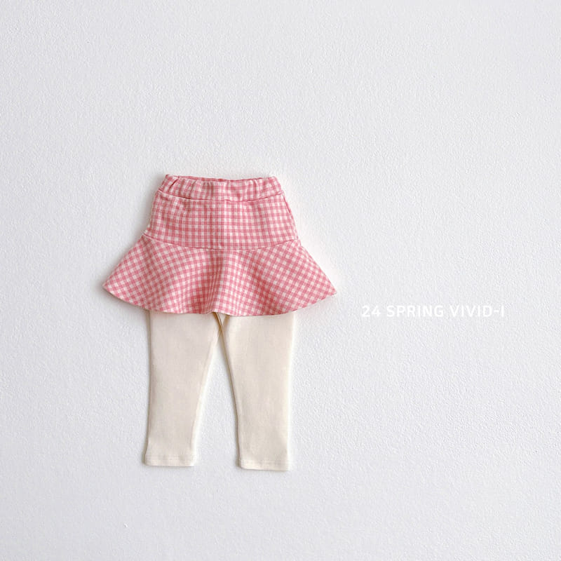 Vivid I - Korean Children Fashion - #kidsstore - Check Check Skirt Leggings - 2