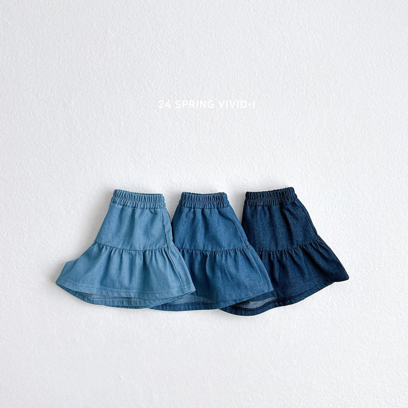 Vivid I - Korean Children Fashion - #kidsstore - Haeji Denim Skirt Pants
