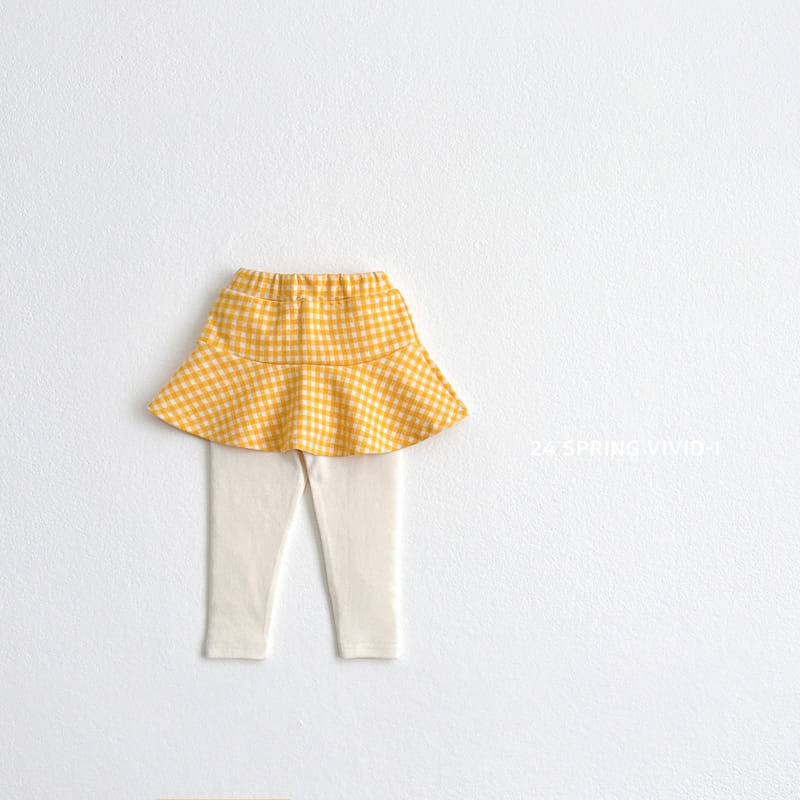 Vivid I - Korean Children Fashion - #kidzfashiontrend - Check Check Skirt Leggings - 3