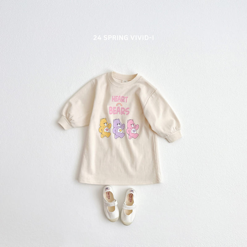 Vivid I - Korean Children Fashion - #littlefashionista - Heart Bear One-Piece - 2