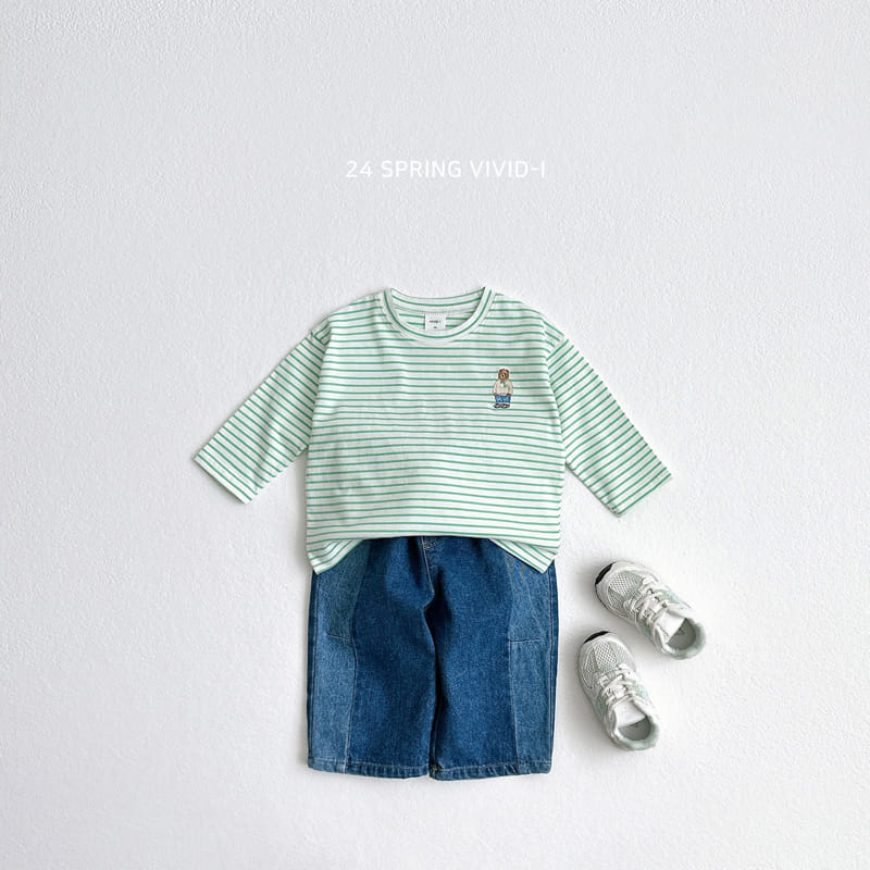 Vivid I - Korean Children Fashion - #Kfashion4kids - 24 ST Bear Embroidery Single Tee - 4
