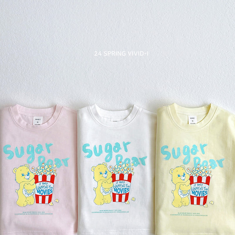 Vivid I - Korean Children Fashion - #littlefashionista - Popcorn Bear Single Tee - 2