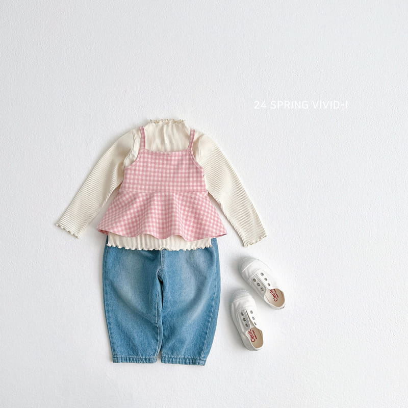Vivid I - Korean Children Fashion - #littlefashionista - Check Bustier - 8