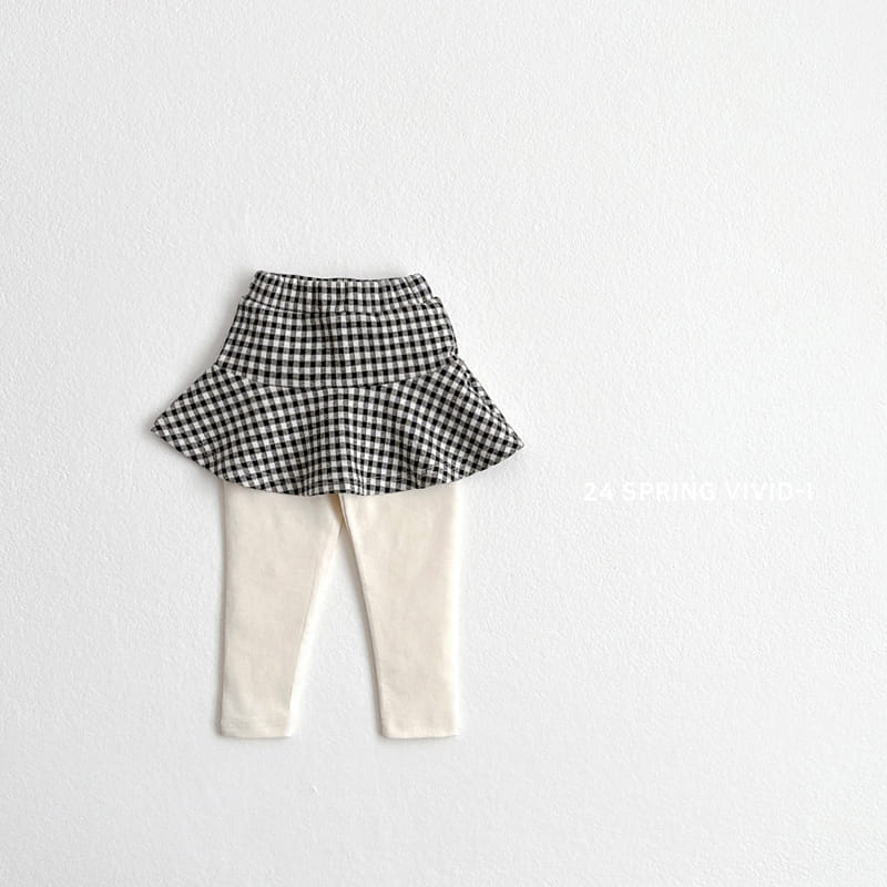 Vivid I - Korean Children Fashion - #littlefashionista - Check Check Skirt Leggings - 5