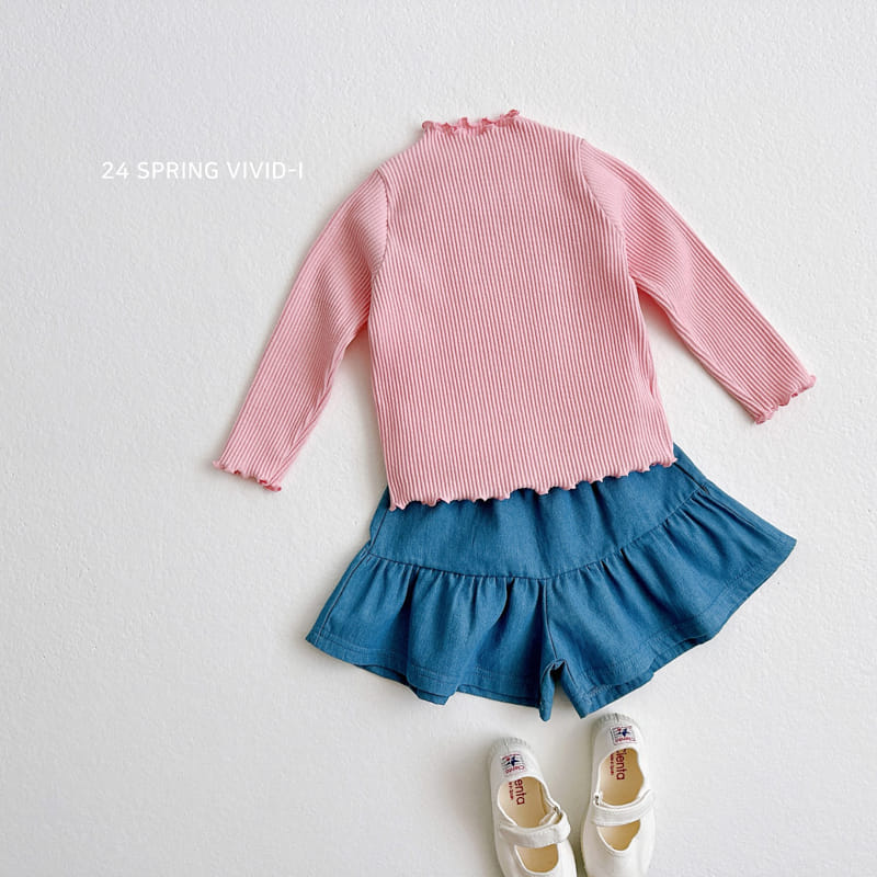 Vivid I - Korean Children Fashion - #Kfashion4kids - Haeji Denim Skirt Pants - 4