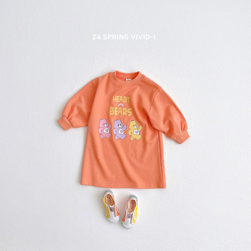Vivid I - Korean Children Fashion - #magicofchildhood - Heart Bear One-Piece - 3